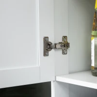 HOMCOM White Kitchen Cabinet 180cm Freestanding Modern Storage with Open Countertop Drawer 6 Doors Kitchen White(m-9)