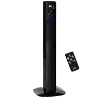 HOMCOM Ventilatore Colonne Oscillante 70° con 3 modalità e 3 velocità, Telecomando e Timer 12h, 31.5x31.5x96 cm, Nero(m-1)