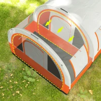 Outsunny Tenda da Campeggio Familiare fino a 6 Persone con Aree Separate, Impermeabile, Bianco Crema(m-5)