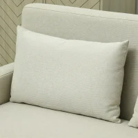 HOMCOM Sofá de 2 Lugares Estofado em Linho Sintético com Espaço de Armazenamento 2 Almofadas e Pés de Madeira 135x71x84 cm Bege(m-11)