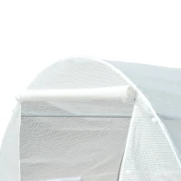 Outsunny Cobertura de Estufa de Túnel 6x3x2m Cobertura de Substituição de Estufa com 12 Janelas e Portas Enroláveis Branco(m-10)