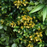 Outsunny 12 pezzi Siepe Artificiale con Protezione UV e Multi-foglie per Giardino e Esterno, 50x50x7 cm, Verde(m-3)