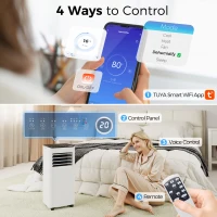 HOMCOM Portable Air Conditioner 5000 BTU, 4-in-1 AC Unit with Cool, Dehumidifier, Fan, Sleep Mode, WiFi Voice Remote Control(m-6)
