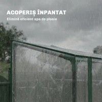 Outsunny Seră Verticală cu 2 Secțiuni și 3 Rafturi, din Plastic și Oțel, 143x45x151 cm, Verde Închis și Transparent(m-6)