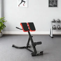 SPORTNOW Trainingsstuhl, Fitnessbank, Hantelbank, Stahl, verstellbar, Griffe, Rot+Schwarz(m-9)