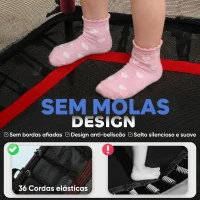 HOMCOM Trampolim para Crianças com Rede de Segurança e Estrutura de Aço para Interiores e Exteriores Carga 50kg Ø163,5x190 cm Vermelho(m-5)