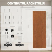 HOMCOM Ușă Culisantă de Interior 75x210 cm, Șină Silențioasă din Aliaj de Aluminiu, Kit Accesorii, Ghidaj, Ușă de Interior Stil Minimalist, din MDF, Impermeabilă, pentru Bucătărie, Baie, Birou(m-7)