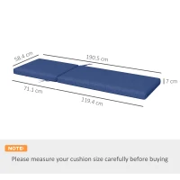 Outsunny Set da 2 Materassini per Lettino Prendisole con Cinghie di Fissaggio per Giardino, Blu(m-3)
