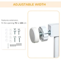 PawHut Pressure Fit Safety Gate, for Staircases, Hallways, Doorways w/ Extensions Kit, 75-103CM Adjustable Width - White(m-16)