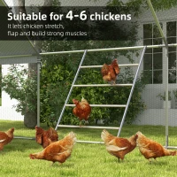 PawHut Chicken Perch for Coop, Wooden and Galvanised Steel Roosting Bar Jungle Gym, Chicken Roosting Ladder for Backyard Farm(m-6)