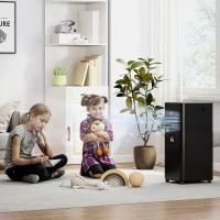 HOMCOM Climatiseur mobile 7000 BTU avec télécommande, minuterie 24H, jusqu'à 26 m², classe énergétique A, noir(m-10)