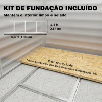 Outsunny Abrigo de Jardim Exterior 2,36m² 213x120x194 cm com Base Reforçada (Piso NÃO Incluído) e Portas de Correr Cinza Escuro(m-7)