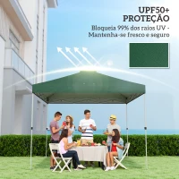 Outsunny Toldo de Substituição para Pérgola 3x3 m Teto de Reposição em Tela Oxford 210D Proteção UV50+ Verde(m-4)