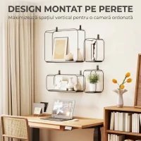 HOMCOM rafturi suspendate perete, rafturi decorative moderne(m-7)