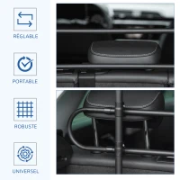 PawHut Grille de séparation pour chien universel, barrière de sécurité extensible pour animaux de compagnie, en acier noir(m-4)