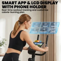 SPORTNOW Cyclette Bluetooth, App, Silenziosa, 8 Livelli Resistenza Magnetica per Casa.(m-4)