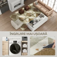 HOMCOM Covor Modern pentru Living și Sufragerie, Hipoalergenic și Lavabil cu Efect 3D, 230x160 cm, Galben(m-6)
