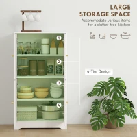HOMCOM Credenza Cucina in Legno con 2 Armadietti, 4 Ante, 2 Ripiani Regolabili, per Sala da Pranzo, Soggiorno, Bianco(m-7)