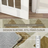 HOMCOM Covor Modern pentru Living și Sufragerie, Hipoalergenic și Lavabil cu Efect 3D, 230x160 cm, Galben(m-8)