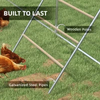 PawHut Chicken Perch for Coop, Wooden and Galvanised Steel Roosting Bar Jungle Gym, Chicken Roosting Ladder for Backyard Farm(m-5)