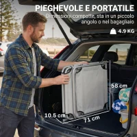 Outsunny Sdraio da Giardino Pieghevole con Tettuccio Regolabile e Schienale Reclinabile a 4 Livelli, Grigio Chiaro(m-7)