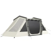 Outsunny Aufblasbares Zelt 4 Personen Schneller Aufbau Outdoor Zelt für Camping mit 2 Schlafzimmern Vorraum Fenster(m-10)