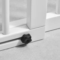 PawHut Wooden Dog Gate, Dog Fence Indoor, Freestanding Dog Barrier, Adjustable Lockable Fence with 3 Panels, 71H x 113-166W cm, White(m-9)