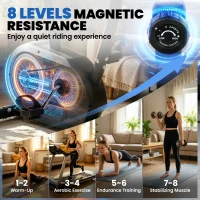 SPORTNOW Cyclette Bluetooth, App, Silenziosa, 8 Livelli Resistenza Magnetica per Casa.(m-5)