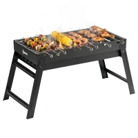 Outsunny Foldable Charcoal Grill - Black(m-10)