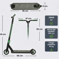 SPORTNOW Trottinette acrobatique pour figures Trottinette Freestyle avec roulements ABEC-9 Roues 120 mm Rotation 360° pour Skatepark Vert(m-3)