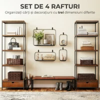 HOMCOM rafturi suspendate perete, rafturi decorative moderne(m-5)