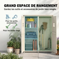 Outsunny Abri de Jardin en bois Armoire de Jardin dim. 127,5L x 50l x 164H cm 2 étagères 2 Portes 2 fenêtres Toit bitumé étanche Bois Massif Sapin pré-huilé Gris(m-4)