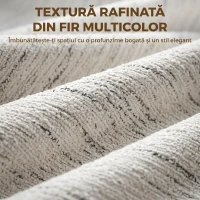 HOMCOM Fotoliu Living Tapițat din Țesătură cu Efect de In cu Brațe, Pernă Lombară și Șezut Generos, Alb(m-6)