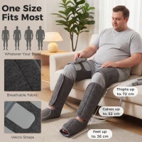 HOMCOM Leg Massager with Heat, Compression, 3 Auto Modes & 3 Intensities,  Foot and Calf Massage Machine(m-6)