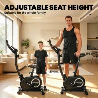 SPORTNOW Heimtrainer Fahrrad Höhenverstellbar Hometrainer mit APP Magnetwiderstand LCD-Monitor Pulssensoren Handyhalterung(m-7)