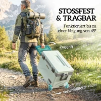 Outsunny 42,5 Liter Kompressor Kühlbox Leise elektrisch Mini Kühlschrank bis -20℃ Kühlbox mit Bluetooth Rolle Griff Handyhalter(m-7)