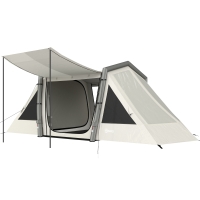 Outsunny Aufblasbares Zelt 4 Personen Schneller Aufbau Outdoor Zelt für Camping mit 2 Schlafzimmern Vorraum Fenster