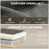 HOMCOM Canapea mică extensibilă cu saltea integrată(m-7)