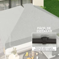 Outsunny Toldo de Substituição para Pérgola 3x3 m Teto de Reposição para Pérgola em Tecido Oxford 210D Proteção UV 50+ Branco(m-6)