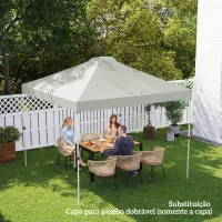 Outsunny Toldo de Substituição para Pérgola 3x3 m Teto de Reposição para Pérgola em Tecido Oxford 210D Proteção UV 50+ Branco(m-9)