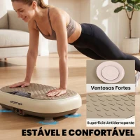 SPORTNOW Plataforma Vibratória com 20 Níveis de Velocidade 3 Programas Ecrã LED Controlo Remoto  46x33x13,5 cm Bege(m-7)