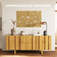 HOMCOM Decoração de Parede de Madeira 3D 3 Peças 40x80 cm Adornos com Padrão de Folhas Tropicais Madeira(m-7)