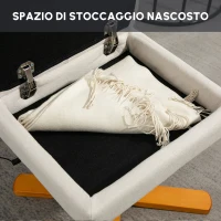 HOMCOM Poltrona massaggiante con poggiapiedi reclinabile a 145°, in poliestere, 80 x 86 x 99 cm, Avorio(m-7)