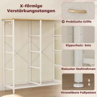 HOMCOM Comodă 8 Sertare Pliabile cu 4 Buzunare și 2 Cârlige, din Lemn, Oțel și Material Textil, 86x30x94.5 cm(m-7)