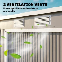 Outsunny 7 x 4ft Galvanised Steel Garden Shed, with Foundation Kit - Grey(m-7)