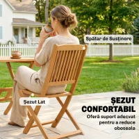 Outsunny Set de Luat Masa pentru Grădină 5 Piese, Masă și 4 Scaune Rabatabile(m-8)