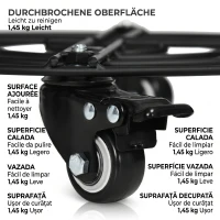 Outsunny Cărucior Suport Ghiveci cu Roți Ø30cm din Metal cu Roți Pivotante și Frână, Negru(m-9)