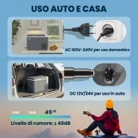 Outsunny Frigorifero da Auto Portatile 25L e Congelatore con Controllo App, 58x33x38.3 cm, Grigio(m-9)
