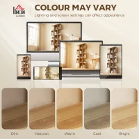 HOMCOM Estante de 5 Níveis Estante de Livros Estreita Estante em Forma de S 80x24x200 cm Carvalho(m-8)