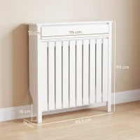 HOMCOM 93 x 88.5cm Rustic-Look Radiator Cover - White(m-3)